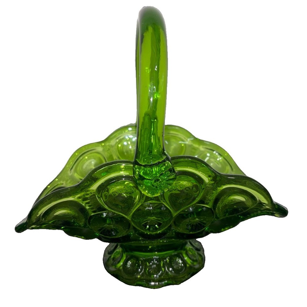 LE Smith Moon & Star Decorative Basket in Lime Green Pedestal Centerpiece 8x9"